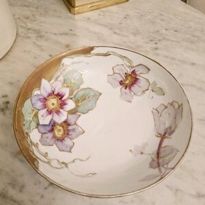 La Seynie Limoges P&P Porcelain Claw Foot Bowl - Hand Painted